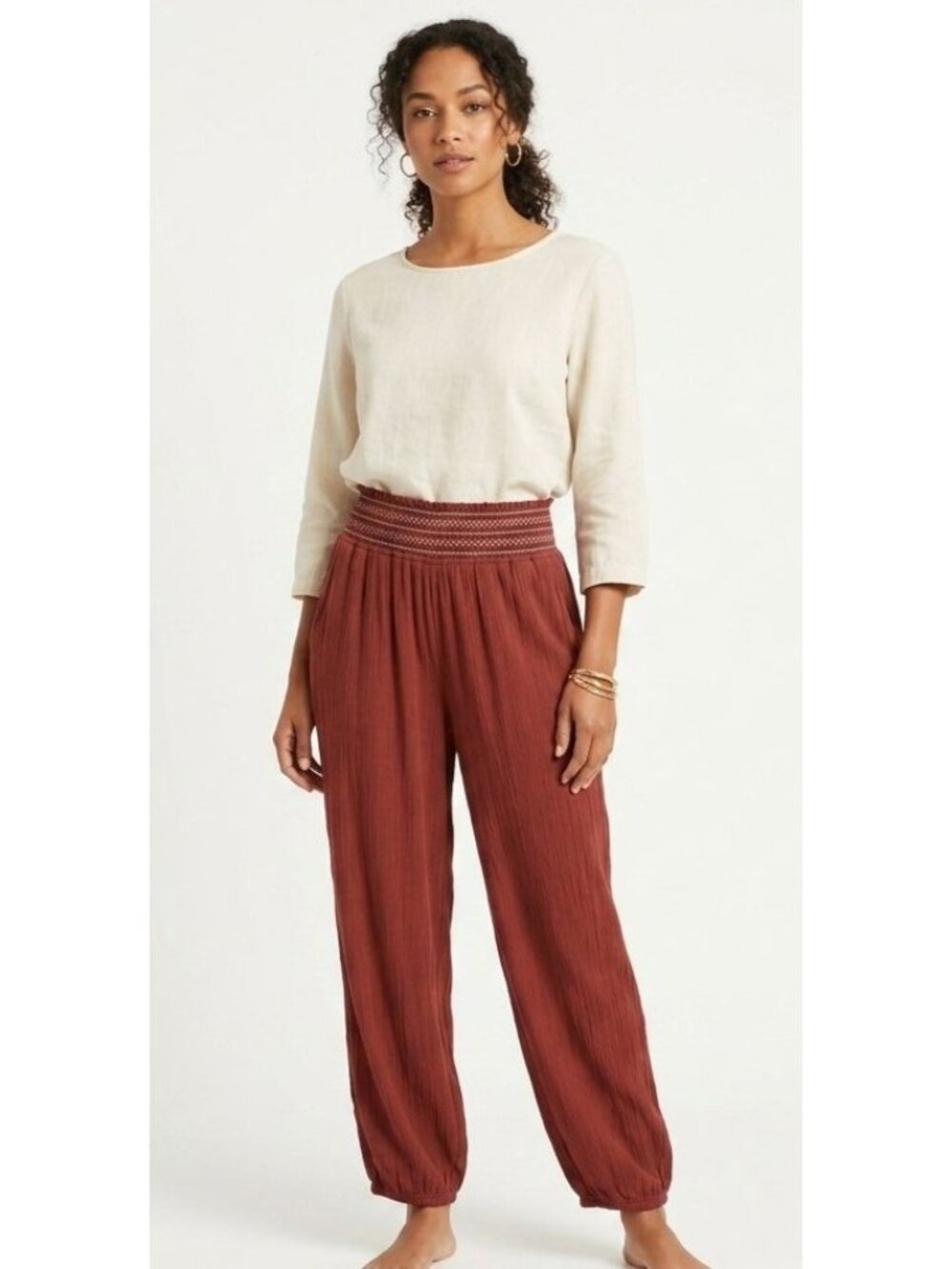 Women's - Ett:Twa by Anthropologie Sulawesi Smocked Pants, Size Small